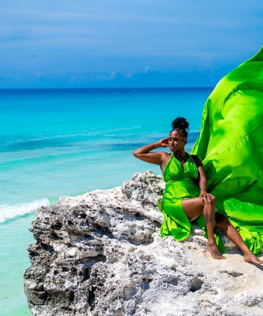 Long Train Photoshoot Dress |Satin Flying Dress Engagement Dress