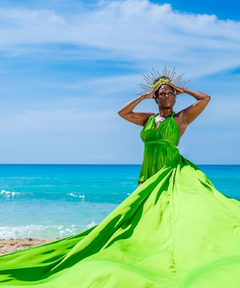 Long Train Photoshoot Dress |Satin Flying Dress Engagement Dress