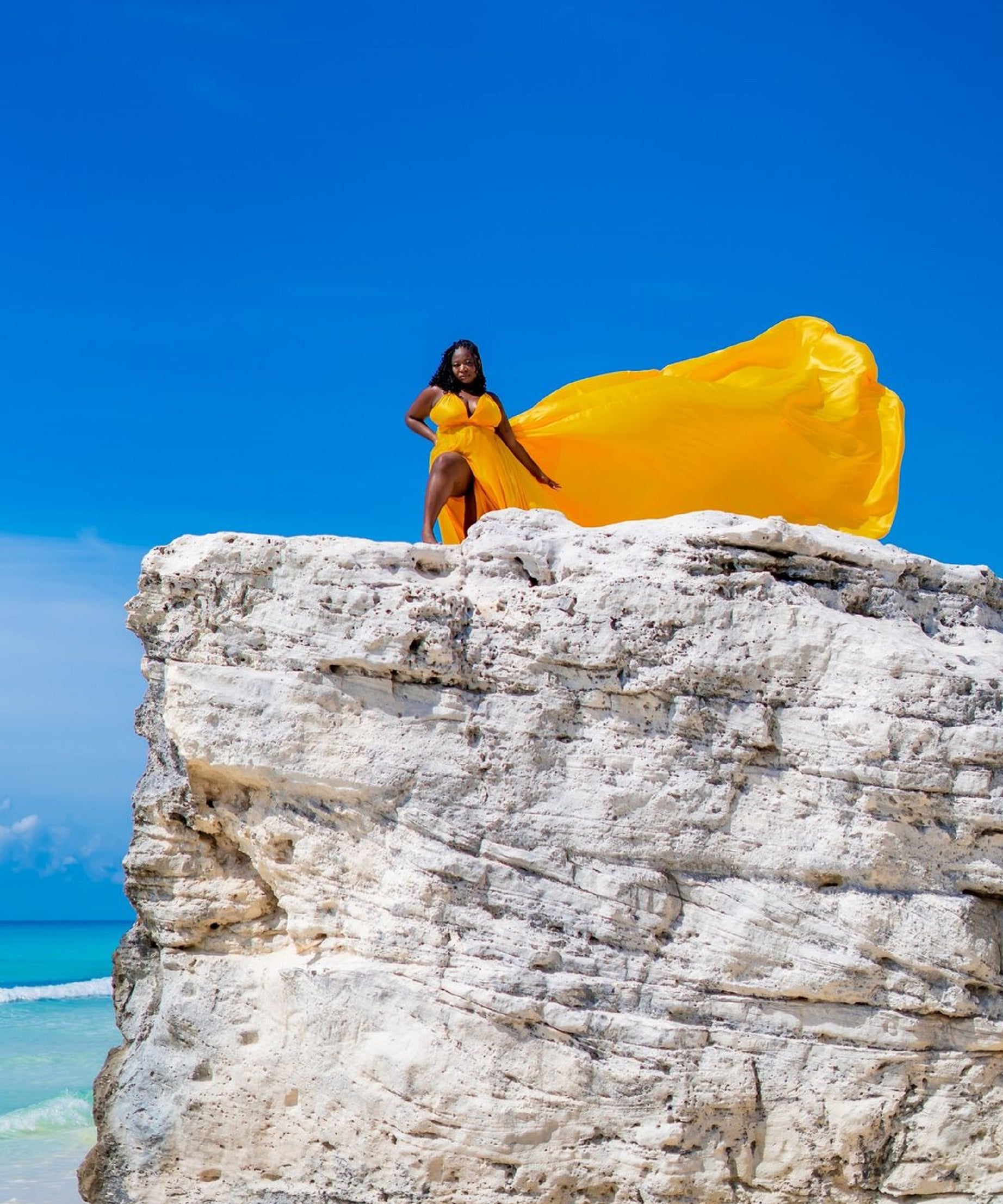 long Satin yellow dress, Flying satin dress, Long train dress