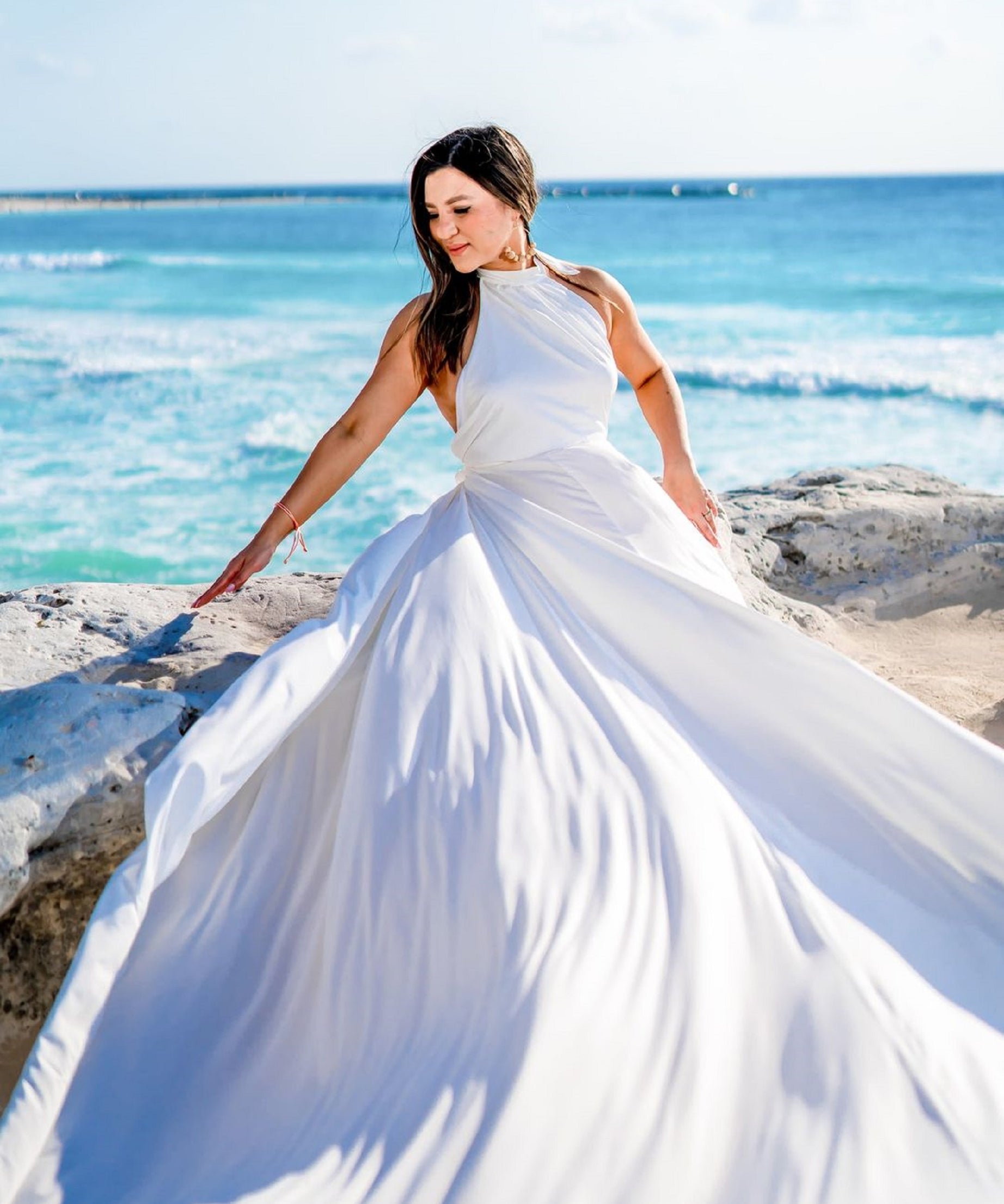 Flying Dress For Photoshoot, Santorini Flying Dress