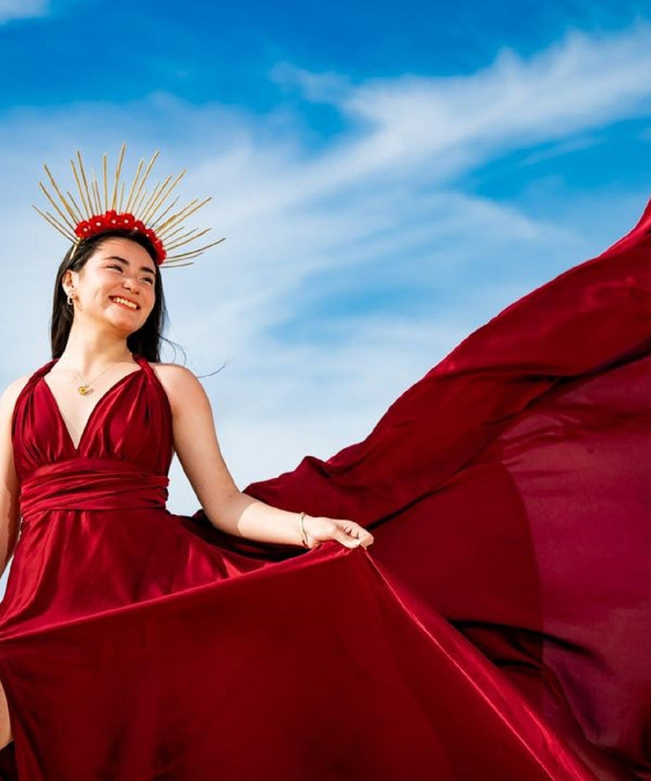 Santorini Flying Dress / Long Train Dress / Photoshoot Dress