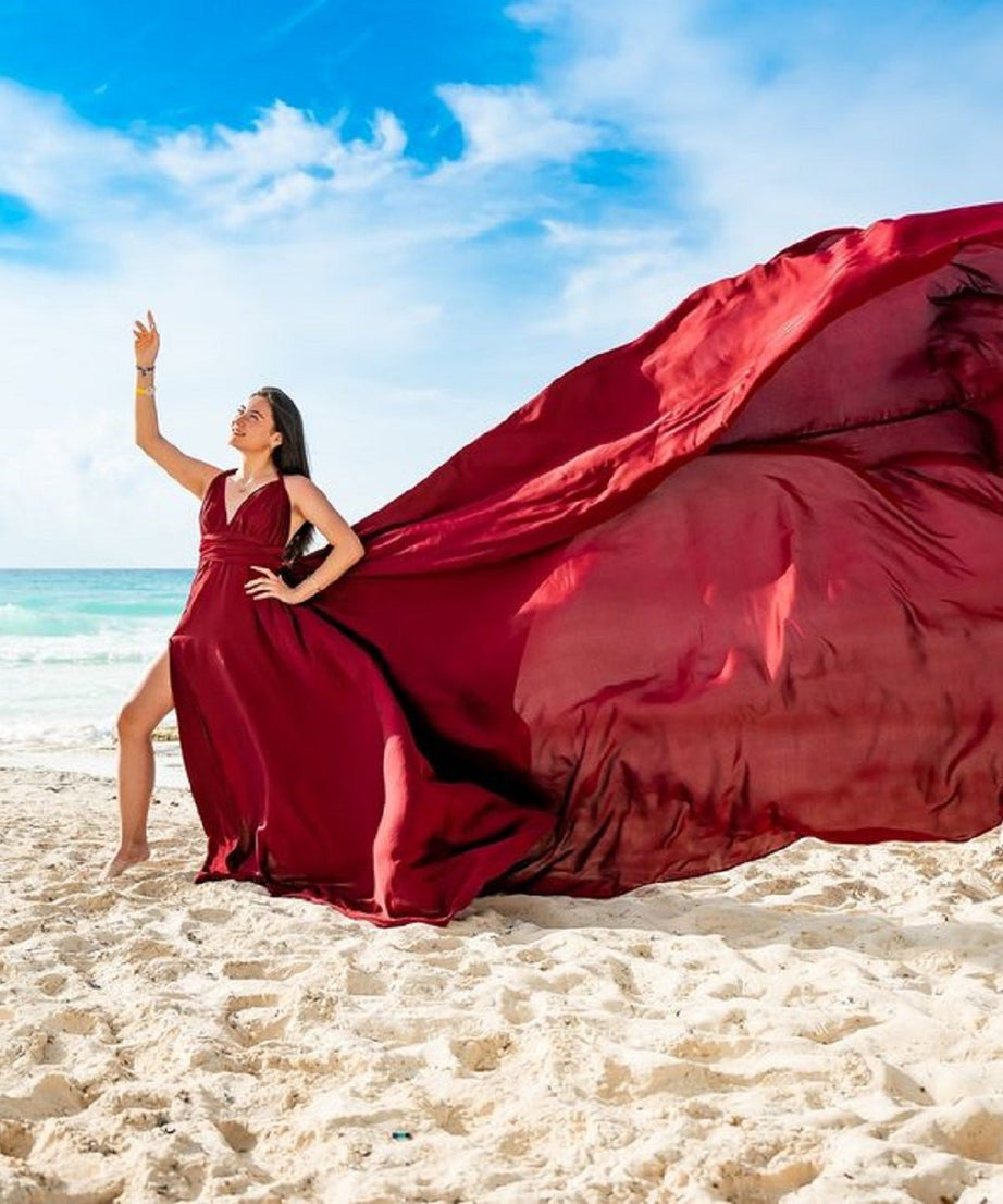 Santorini Flying Dress / Long Train Dress / Photoshoot Dress