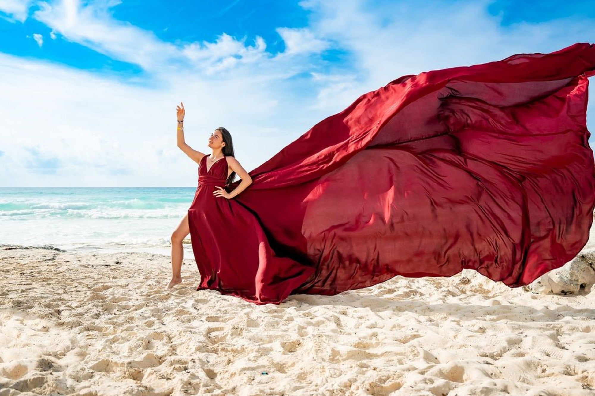 Santorini Flying Dress / Long Train Dress / Photoshoot Dress