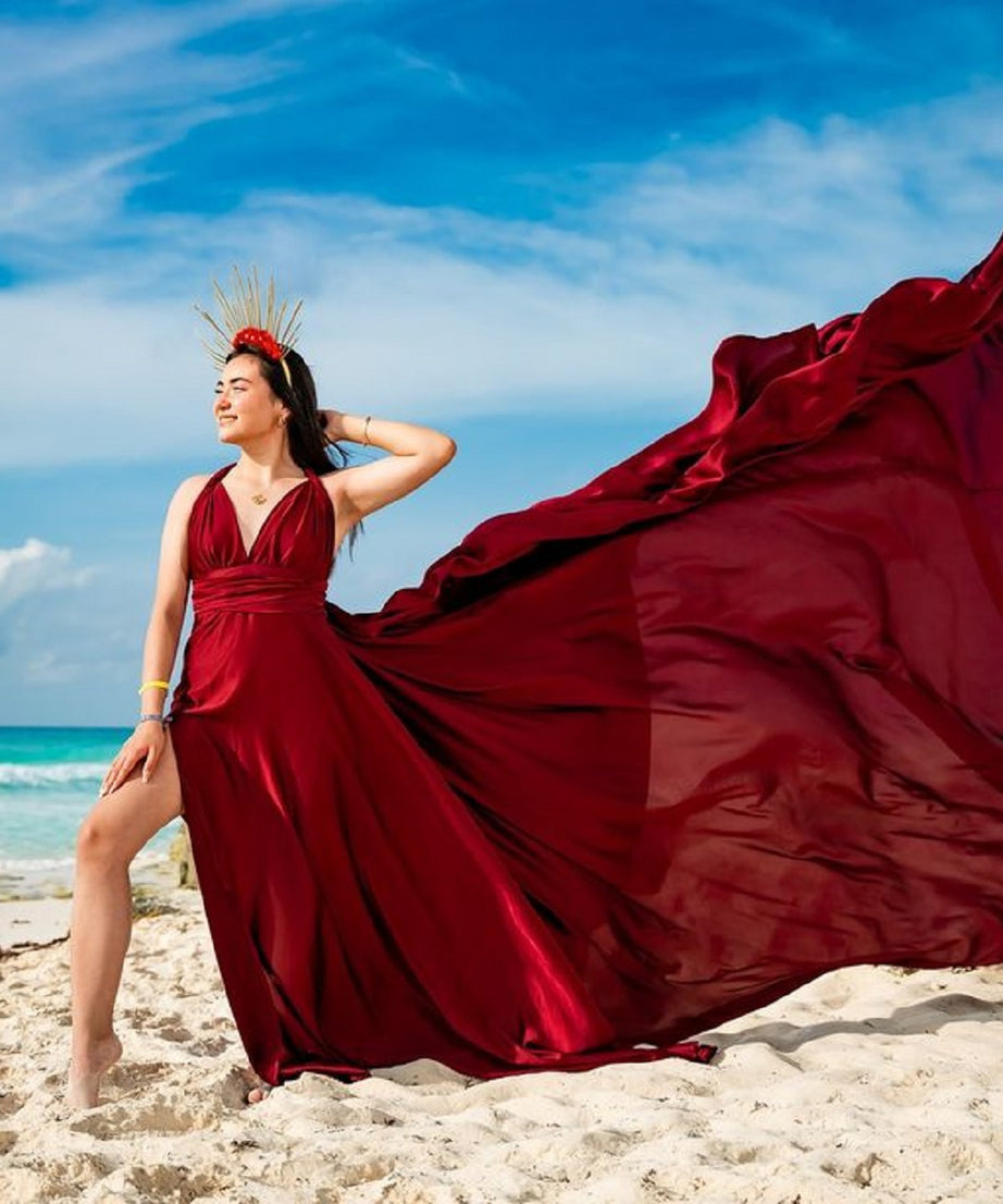 Santorini Flying Dress / Long Train Dress / Photoshoot Dress