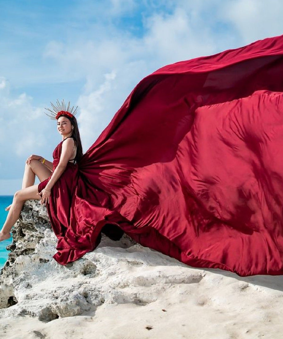 Santorini Flying Dress / Long Train Dress / Photoshoot Dress