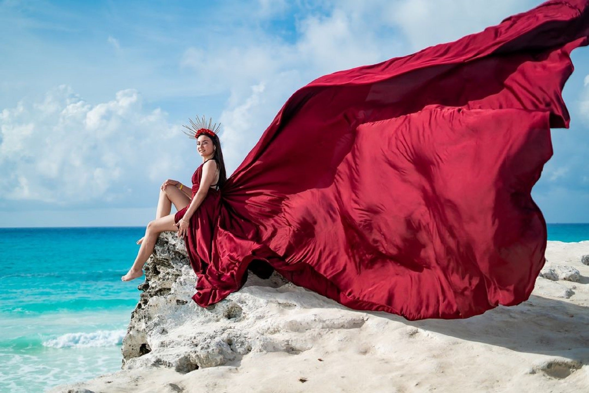 Santorini Flying Dress / Long Train Dress / Photoshoot Dress