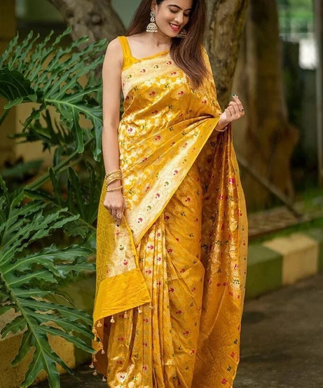 Banarasi Soft Silk Bollywood Function Wear Saree With Blouse 11-VD