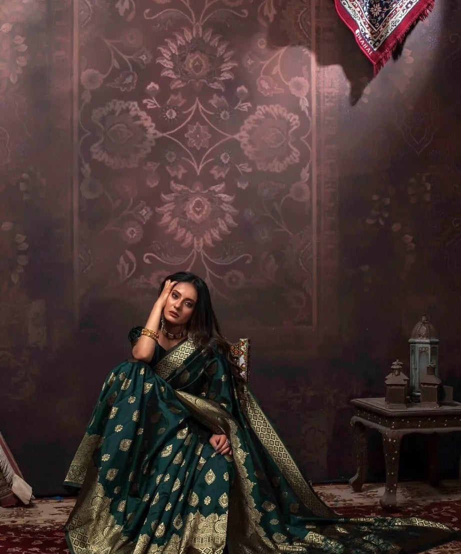 Banarasi Soft Silk Wedding Classic Designer Exclusive Sari & Blouse