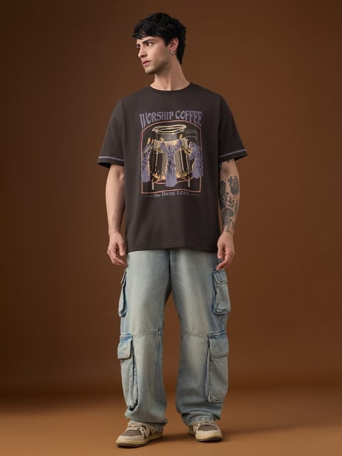 Steven Rhodes Worship Coffee Oversized T-Shirts