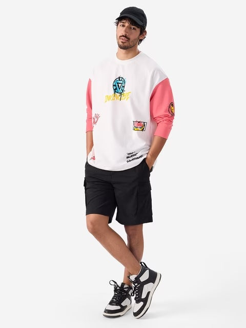 Iron-Man Graffiti Oversized Full Sleeve T-Shirts