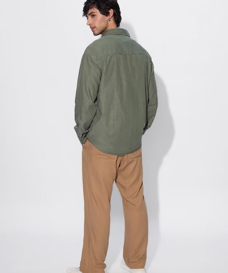 Faded Green Denim Shirts
