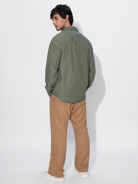 Faded Green Denim Shirts