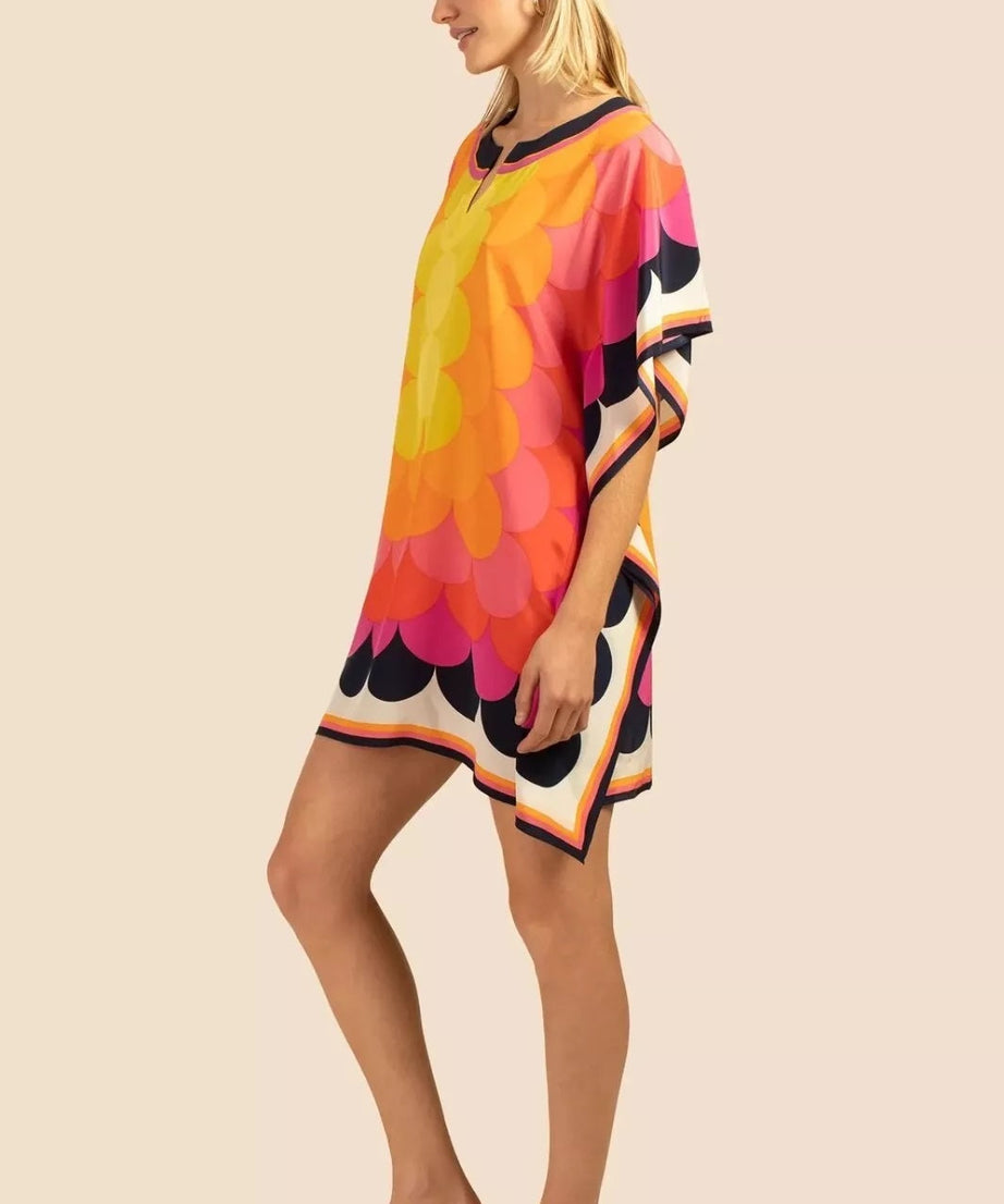 Soft Silk Crepe Kaftan, New Short Caftan , Beach Wear, Multi Color Kaftan J5702