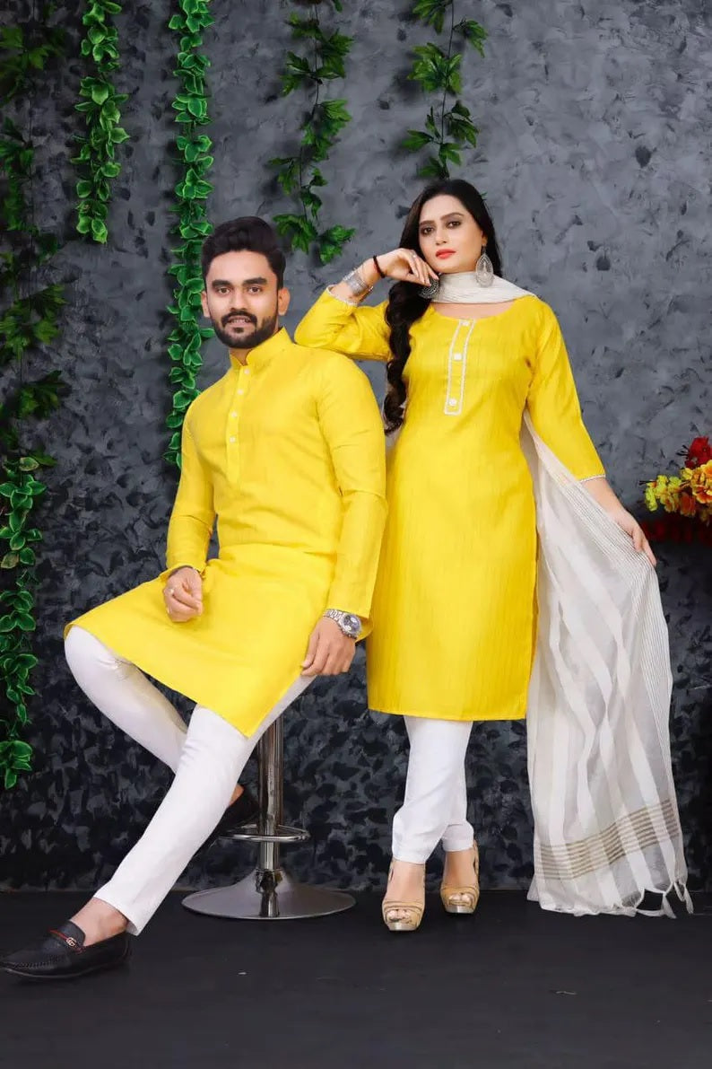 Pure Slub Cotton Couple Combo Set