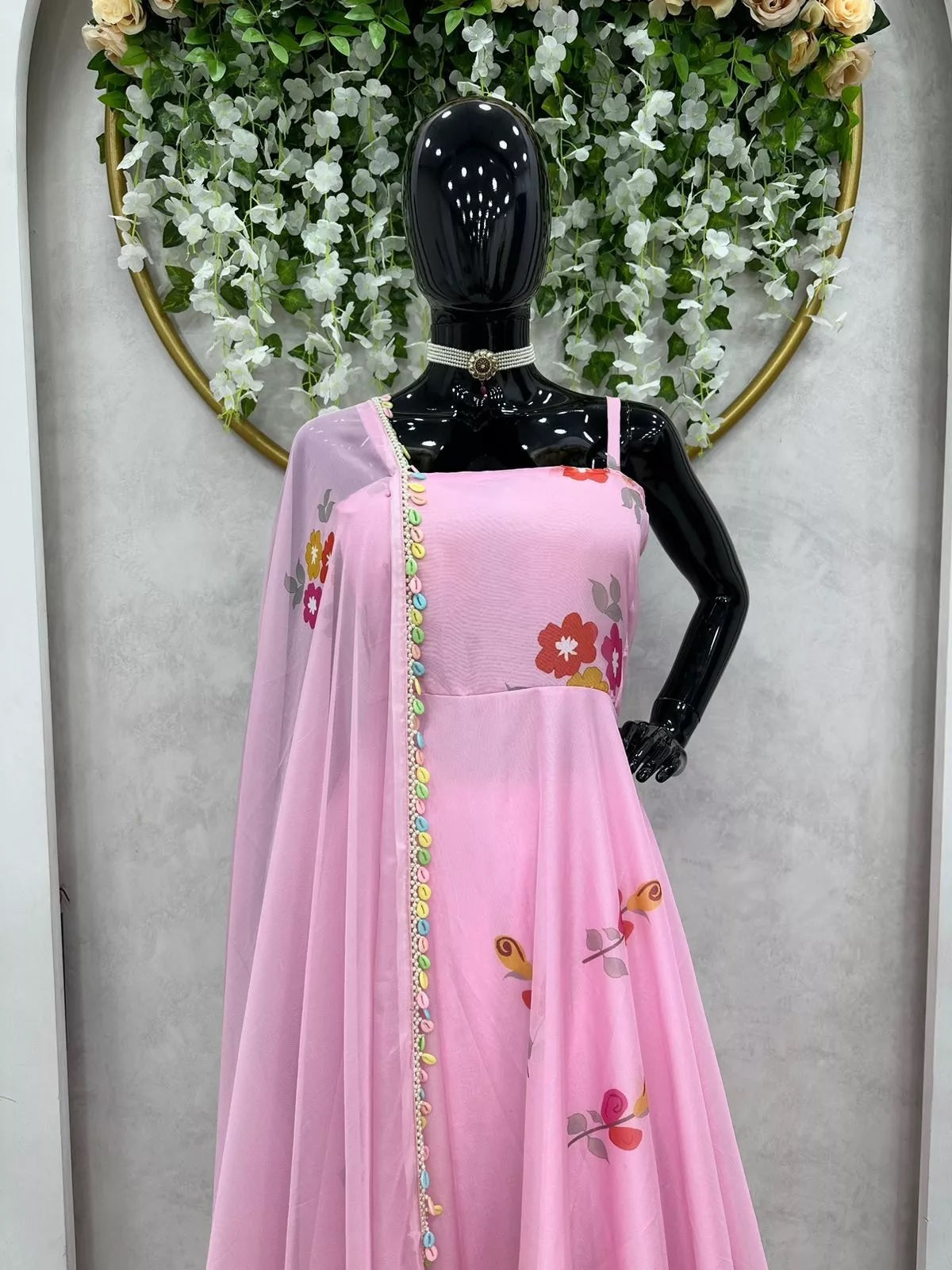 Silk Organza Stitched Beautiful Classic Anarkali Top Pant & Dupatta
