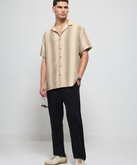 Sand Dune Men Textured Shirts
