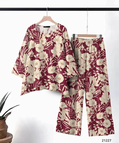 Women's Wear Pure cotton print with tone concept Top With Plazo co-ord set 12-SH