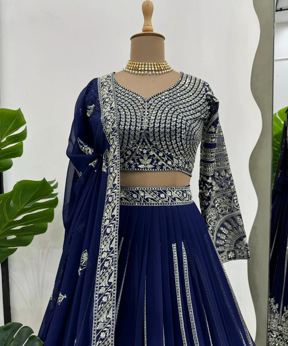 Designer Style Faux Georgette Lehenga Blouse & Dupatta