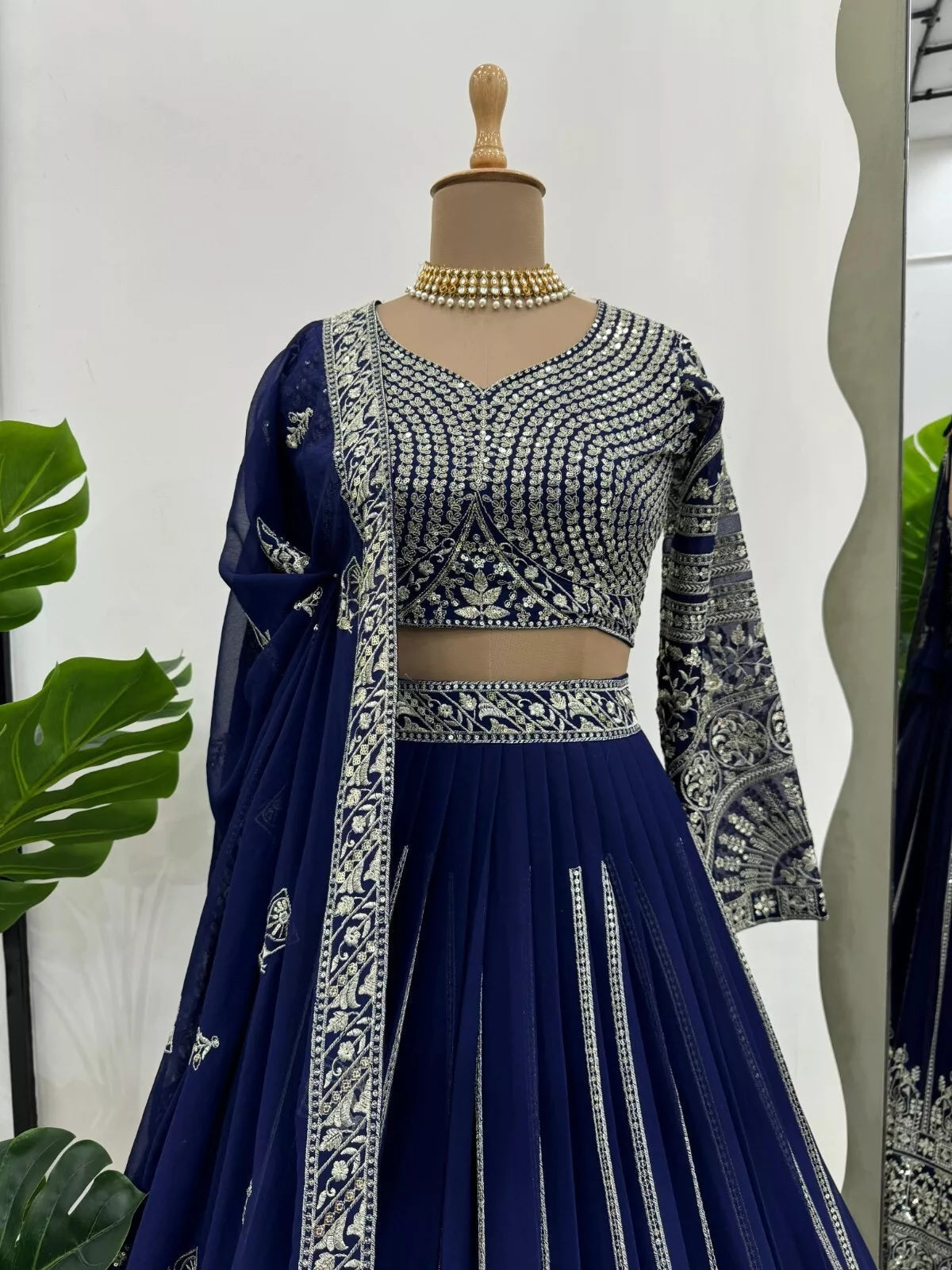 Designer Style Faux Georgette Lehenga Blouse & Dupatta