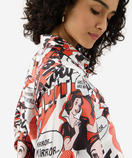 Satin Shirt Snow White Women Shirts