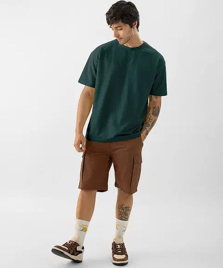 Solids Emerald Green Oversized T-Shirts