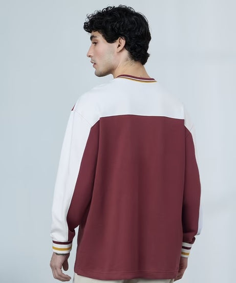 Varsity Scarlet Oversized Full Sleeve T-Shirts