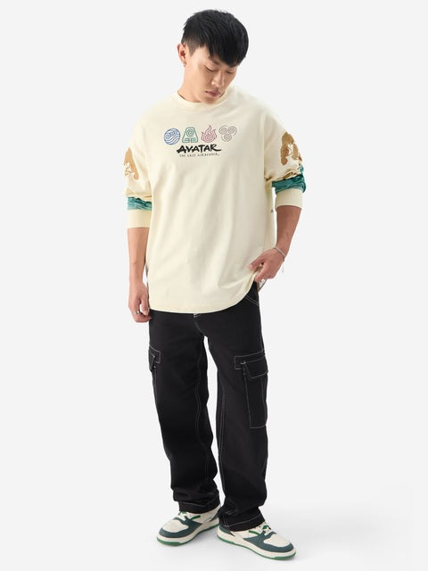 Avatar Aang And Appa Oversized Full Sleeve T-Shirts