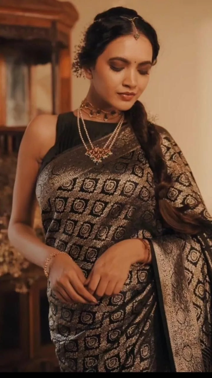 Soft Lichi Silk With Jacquard Work Fancy Saree With Blouse