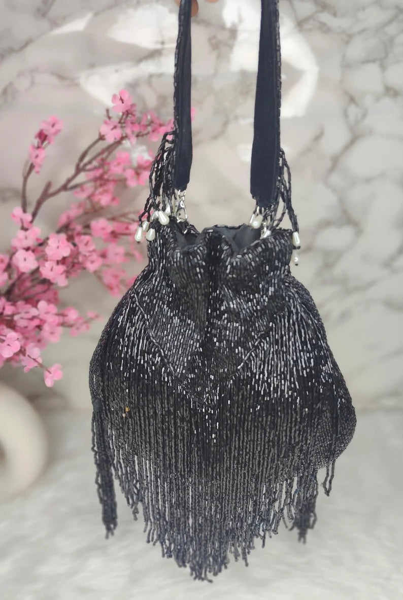 Designer "V" Shape Fringes Potli Bag