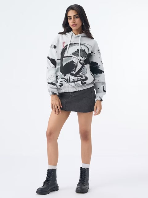 Kung Fu Panda Inky Warrior Women Oversized Hoodies