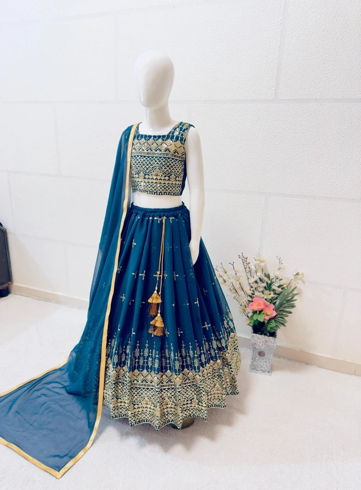 Trending Kids Wear Sequence Embroidery with Beautiful Work Lehenga Blouse with Dupatta 22-MNT