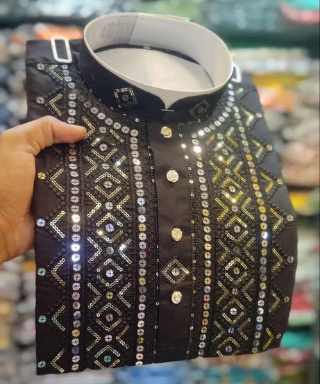 Rayon cotton Fancy Roman Silk Men's Kurta Set