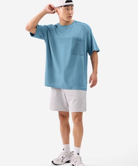 Solids Arctic Blue Oversized T-Shirts