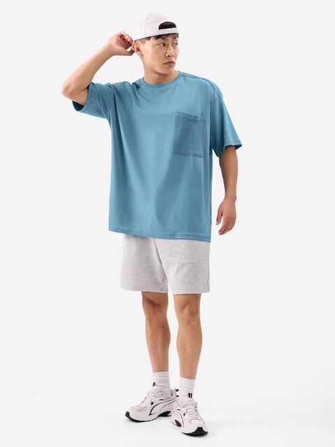 Solids Arctic Blue Oversized T-Shirts