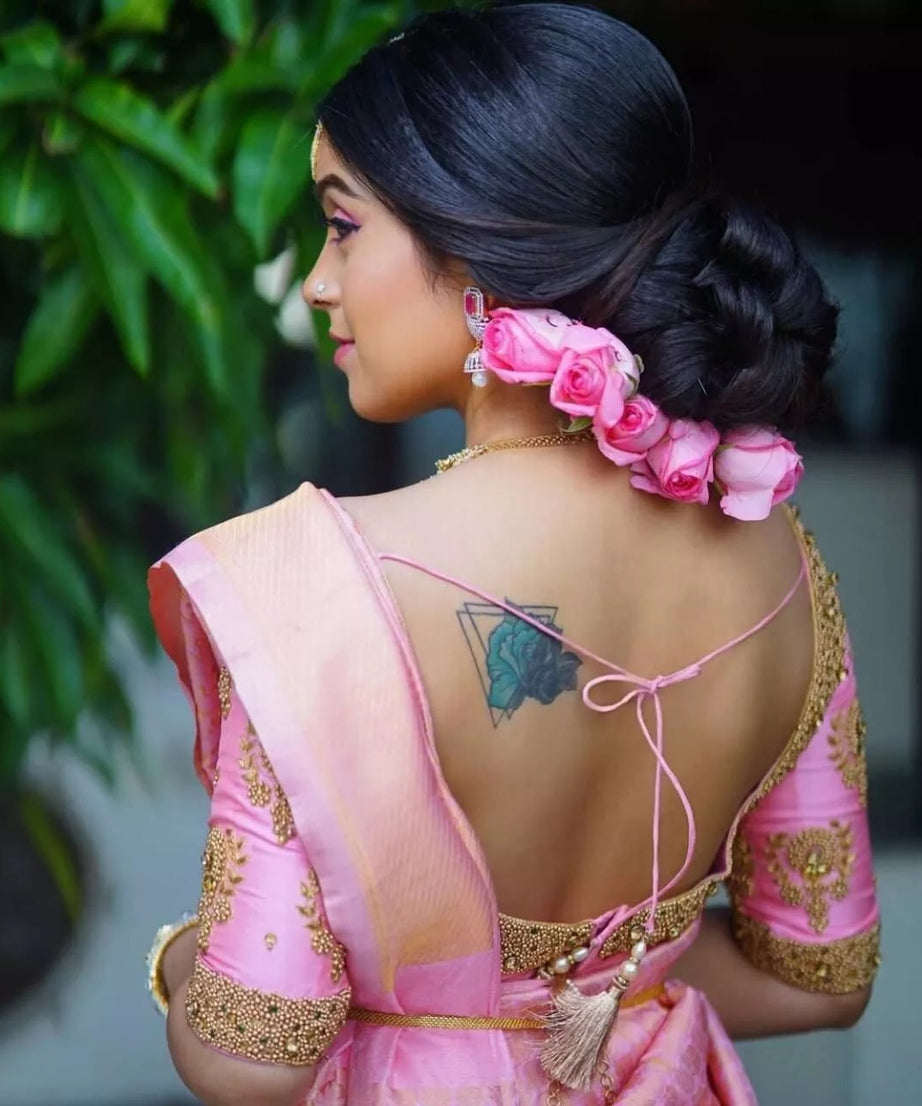 Soft Lichi Silk Wedding Classic Saree For Women's