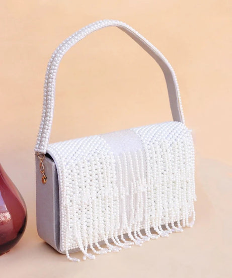 Pearl And Beads Work Clutch