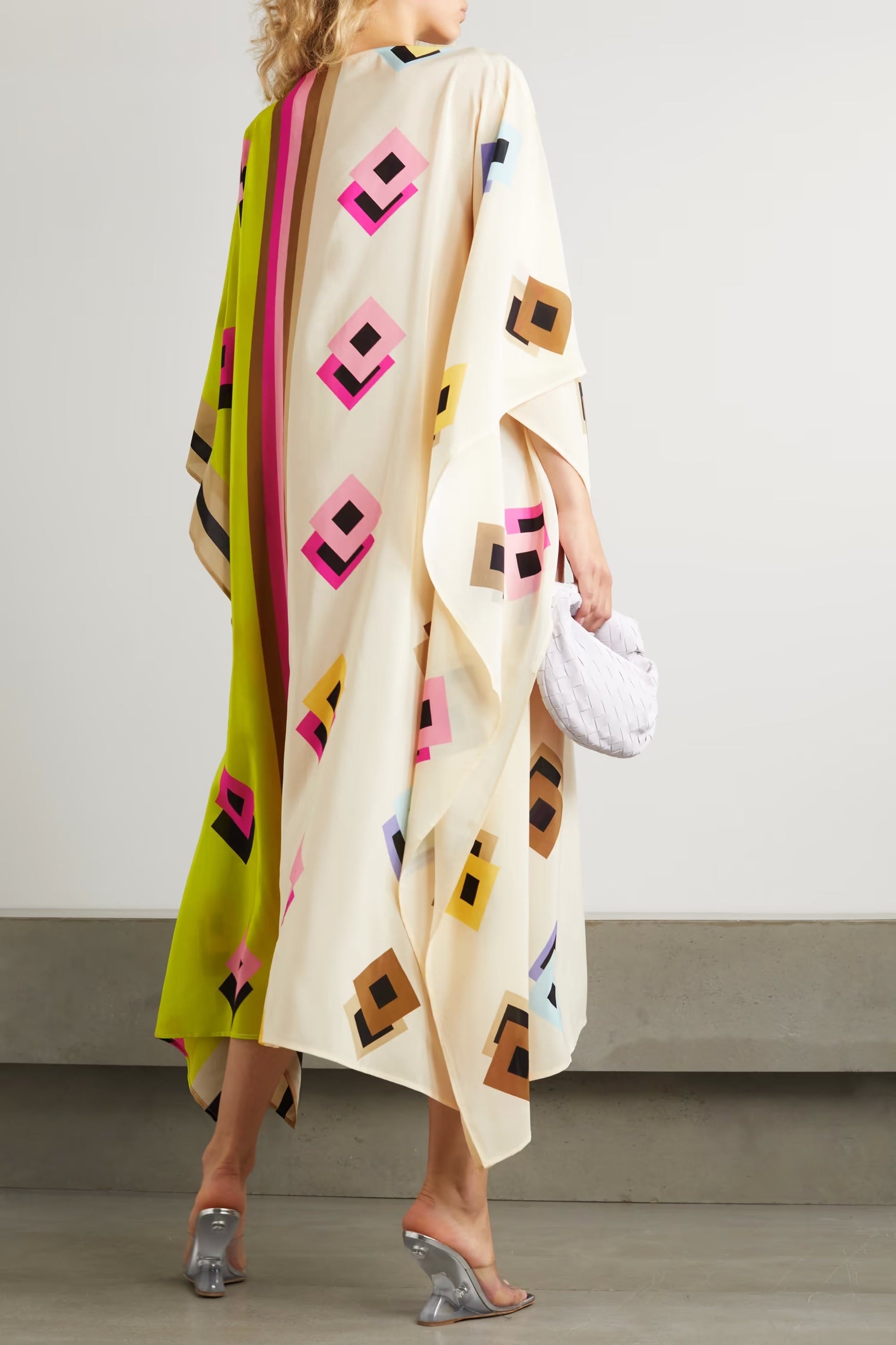 French Moss Silk Kaftan - Luxe Resort & Lounge Wear Caftan For Women's