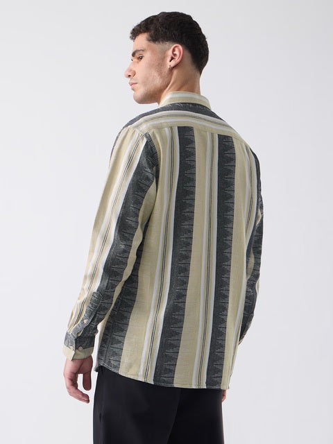 Jacquard Sandstone Men Textured Shirts