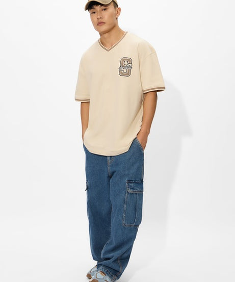 Cosmic Beige Oversized T-Shirts