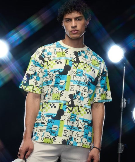 Rick & Morty Glitch Oversized T-Shirts