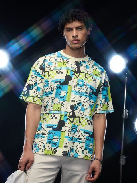 Rick & Morty Glitch Oversized T-Shirts