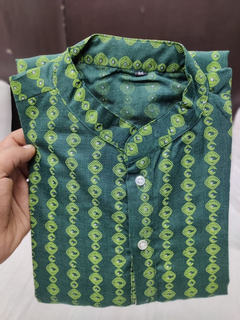 Heavy Magic Cotton Kurta Pajama For Men's & Kid's Combo Set