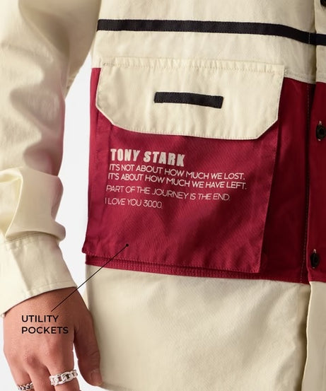 Iron Man Logo Men Utility Shirts