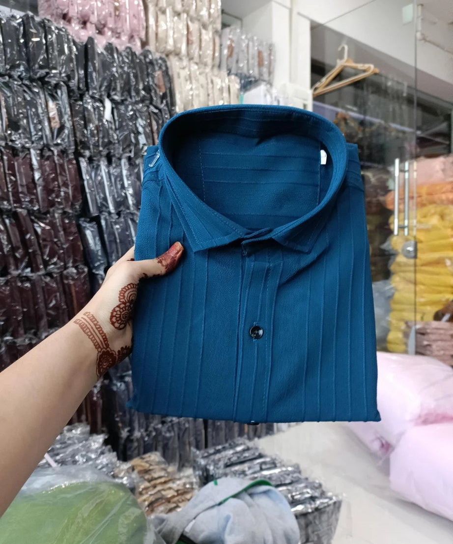 Short Sleeve Popcorn Shirt For Men's