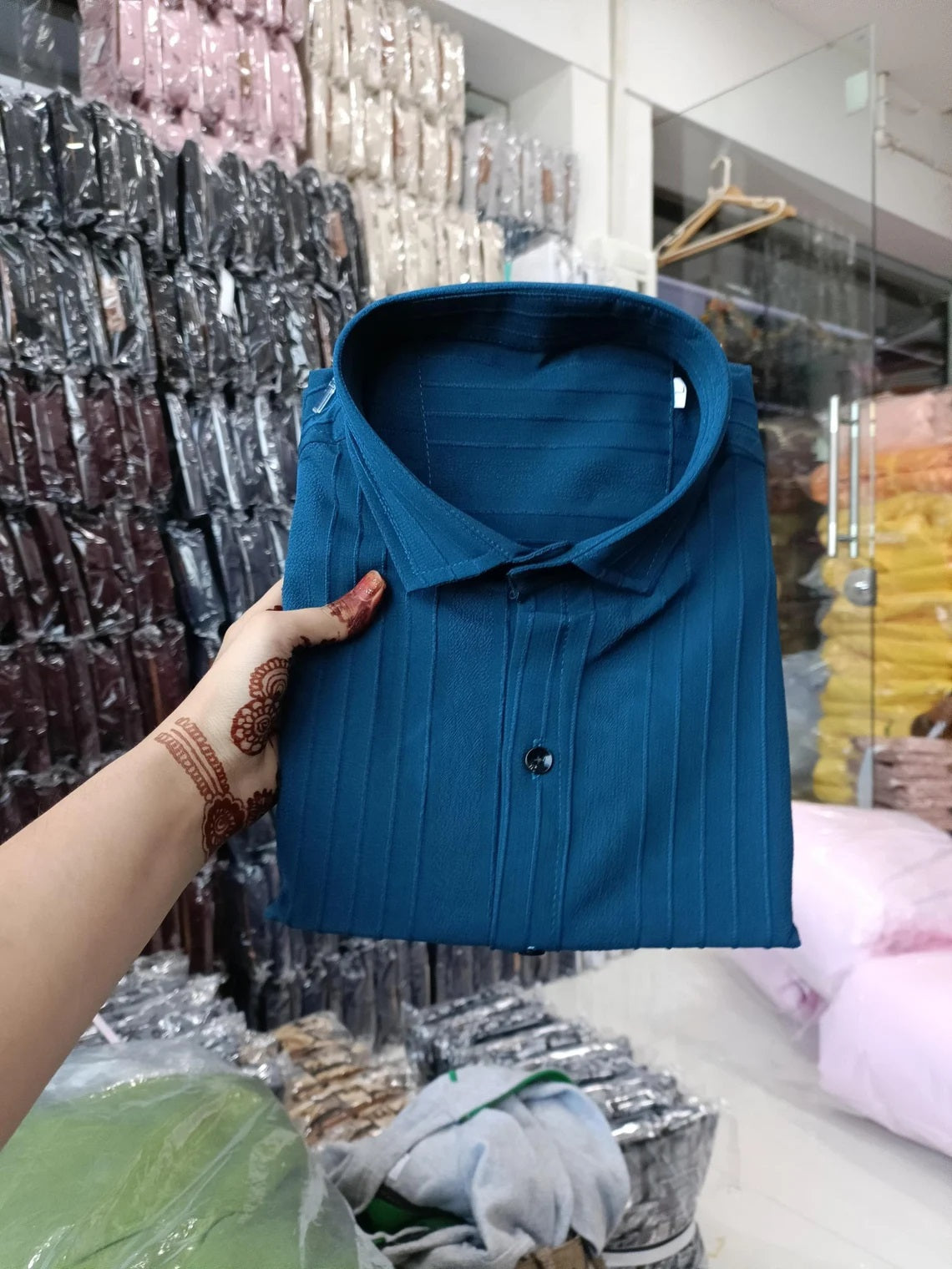 Short Sleeve Popcorn Shirt For Men's