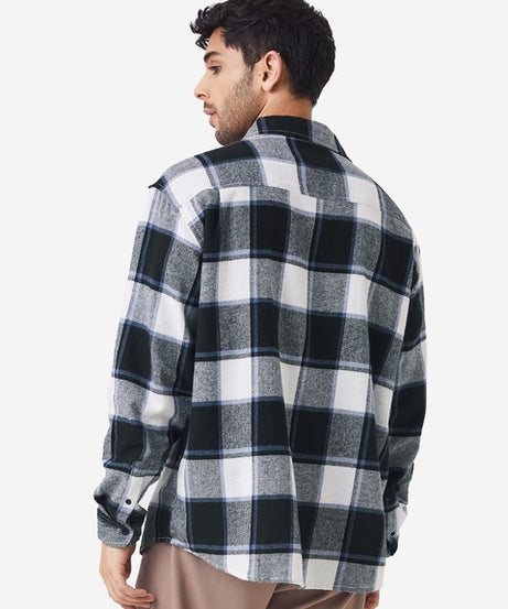Plaids Black, White Men Relaxed Shirts