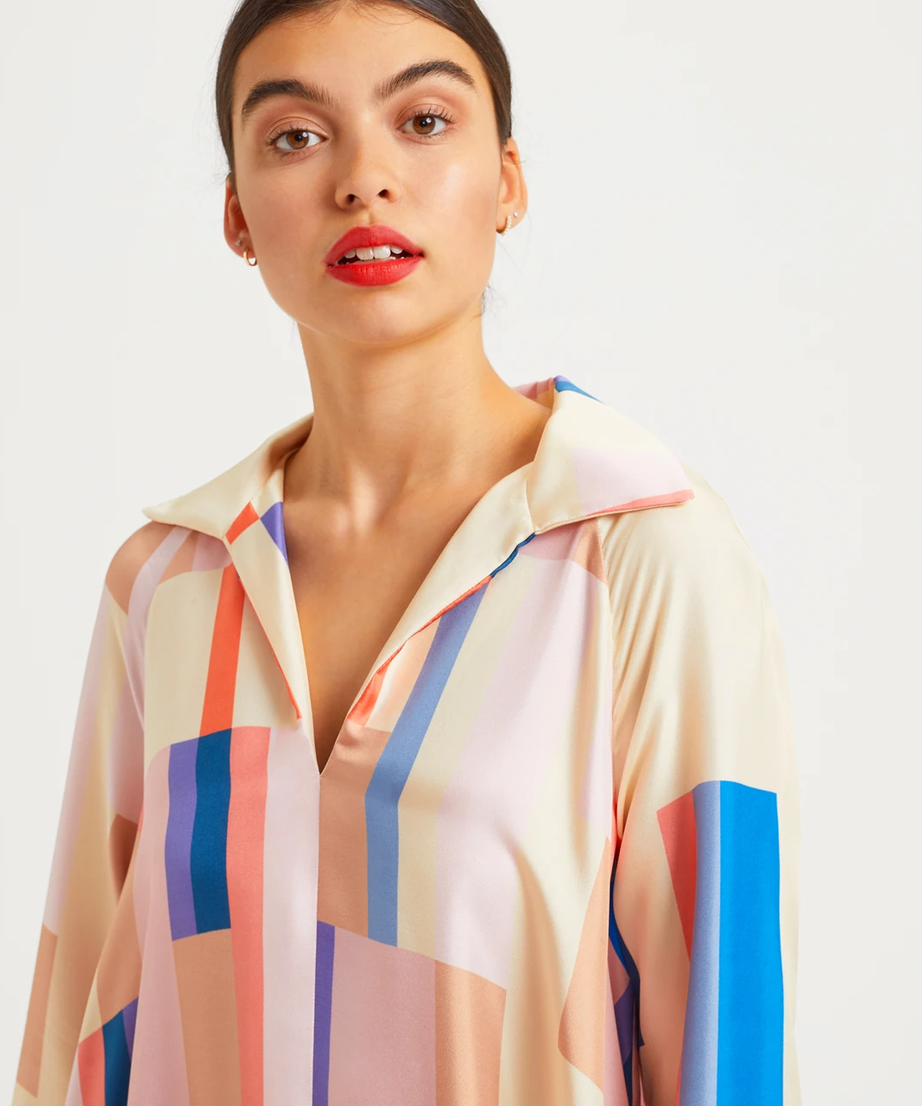 French Crepe Kaftan - Elegant Maxi Dress for Women's