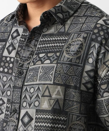Jacquard Tribal Tales Oversized Shirts