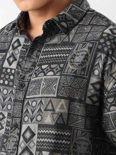 Jacquard Tribal Tales Oversized Shirts