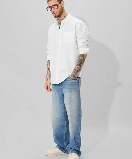 Cotton Linen Pearl White Shirts